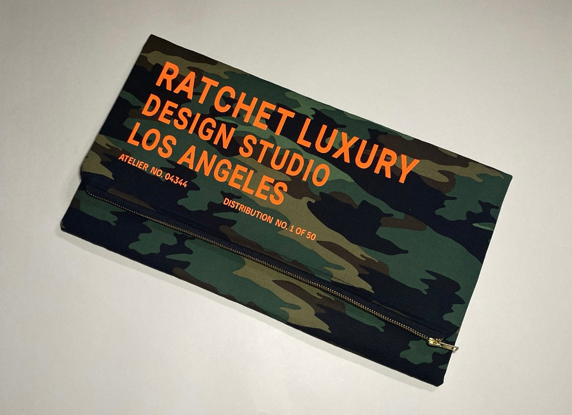 Oversized Signature Fold Over Clutch- Camouflage