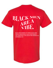 Load image into Gallery viewer, BLACK MEN ARE A VIBE TEE - RED
